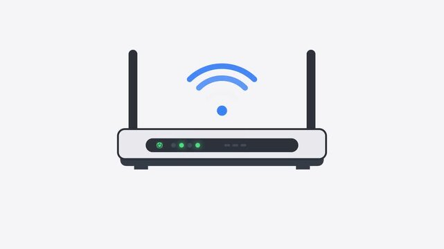 Minimalist Animated Wi-Fi Router Icon Loop