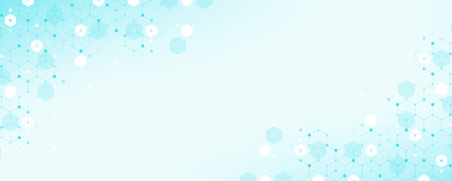 Molecular abstract structure and genetic engineering DNA. Healthcare and medicine background concept. Scientific research background. Wave flow. Innovation pattern. Vector illustration.