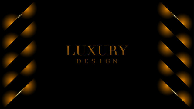 Luxury Black and Gold Geometric Vector Background, Elegant Premium Design Template with Glowing Golden Accents