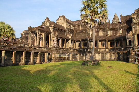 ruined khmer hindu and buddhist temple (angkor vat) in angkor in siem reap in cambodia 