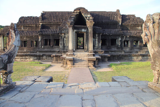 ruined khmer hindu and buddhist temple (angkor vat) in angkor in siem reap in cambodia 