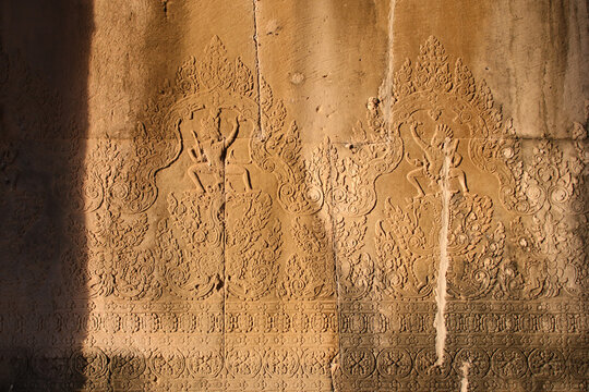 ruined khmer hindu and buddhist temple (angkor vat) in angkor in siem reap in cambodia 