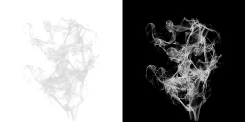 Obraz premium White swirling smoke plume isolated on a transparent background