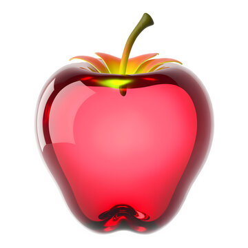 3d red apple illustration isolated on white bacground