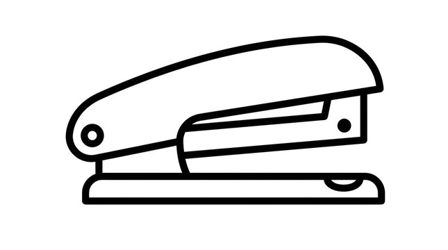 Office Stapler Vector Line Art Set