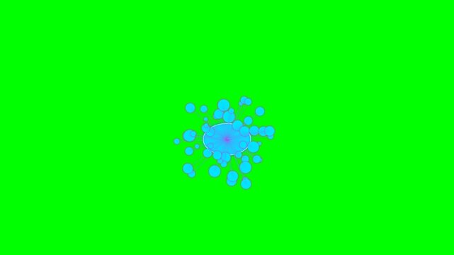 Cinematic 4K sci-fi visual effects overlay featuring a viscous, glossy liquid mass that undergoes pressure buildup, splashes outward with stretching strings and flying droplets, and seamlessly retract