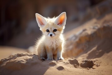 Obraz premium Cute fennec fox wildlife animal mammal.