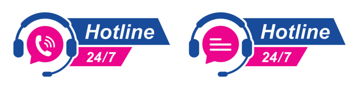 Hotline customer center icon illustration