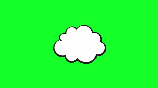 Comic book speech bubble animation on a green screen background