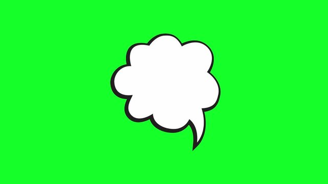 Comic book speech bubble with green screen background for video editing