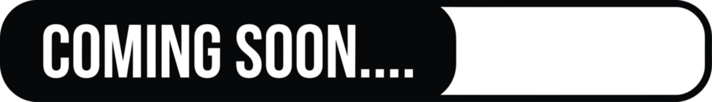 Coming soon text label button isolated on white background