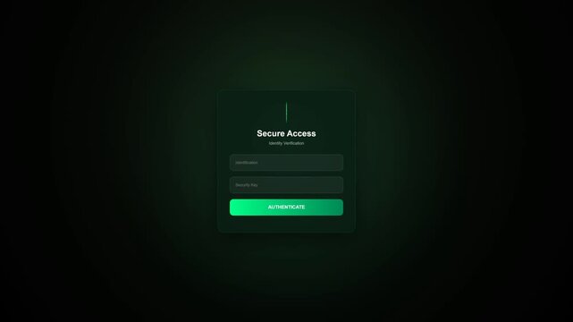 Digital Secure Access Identity Verification Login Interface