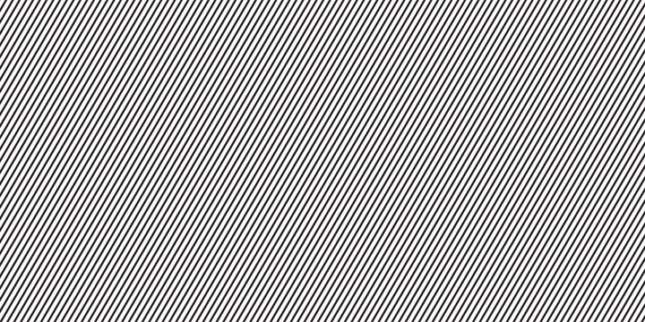 Seamless black and white pinstripe pattern with fine diagonal lines, creating a clean oblique texture for modern wallpaper, interiors, and decorative surfaces.