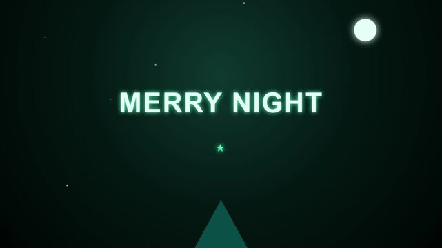 Merry Night Minimalist Christmas Holiday Motion Graphic