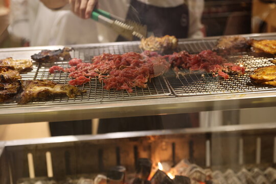 grilling meat