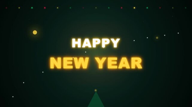 Minimalist Happy New Year Motion Graphic Animation
