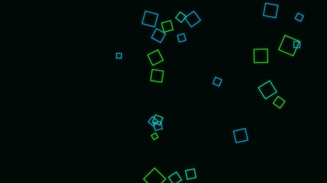 Neon Square Shapes Floating Motion Background