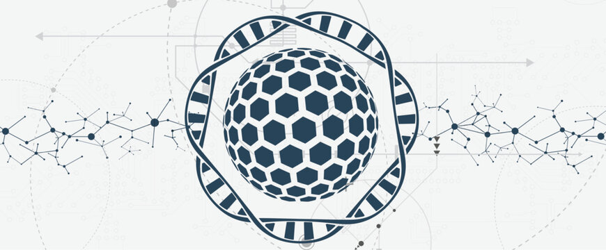 Scientists and genetic dna design, technology and science background