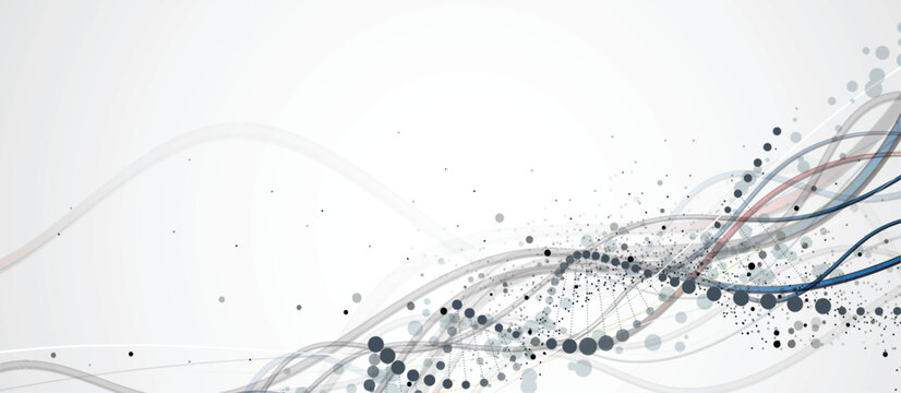 Scientists and genetic dna design, technology and science background