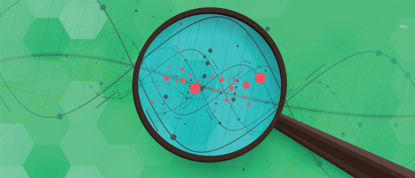 Scientists and genetic dna design, technology and science background