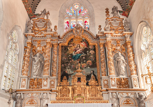 Roscoff cathedral, finistere, brittany, france, interiors