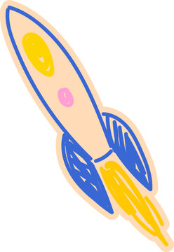 Spacecraft Doodle Sticker