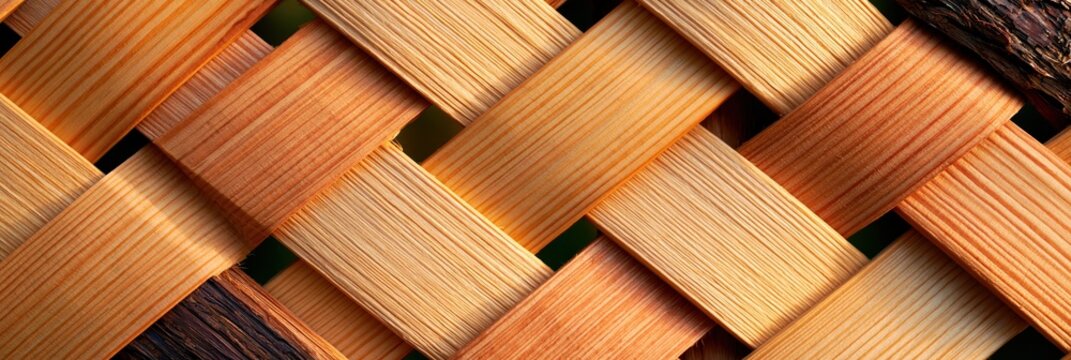 Woven Wood Texture Close-up