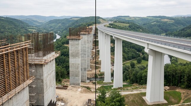 Stunning Viaduct Construction Progress: Before and After Transformation of a Modern Highway Bridge