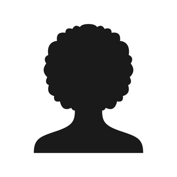 Vector silhouette of a person with a round afro hair, ideal for natural hair salon, Black culture, diversity, beauty, and afrocentric fashion logo