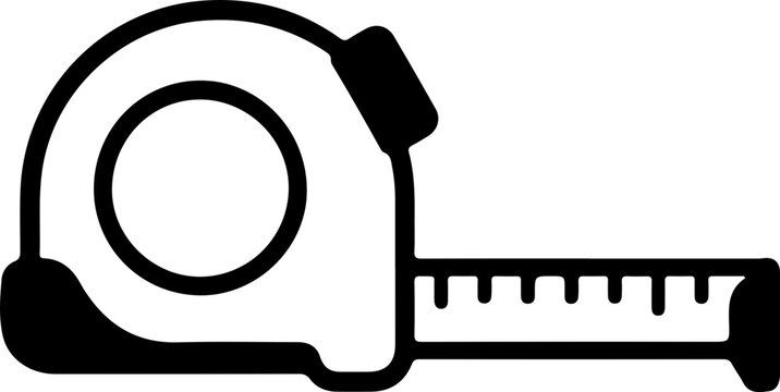 Tape Measure Construction Tools Icon Set, Building Equipment and Hand Tools Collection