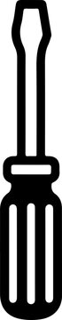 Screwdriver Construction Tools Icon Set, Building Equipment and Hand Tools Collection