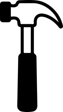 Hammer Construction Tools Icon Set, Building Equipment and Hand Tools Collection