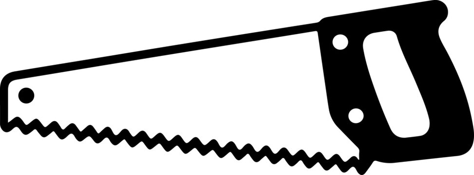 Hand Saw Construction Tools Icon Set, Building Equipment and Hand Tools Collection