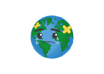 Earth, stop the war, care for the Earth, save the Earth, cry © Deny
