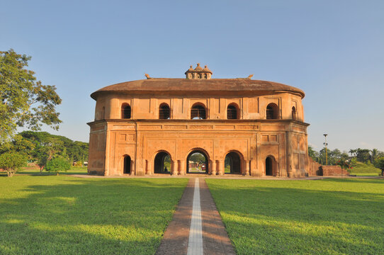 Rang Ghar meaning "House of Entertainment"  two-storeyed building which once served as the royal sports-pavilion for Ahom kings in  Sibsagar,indian  Assam