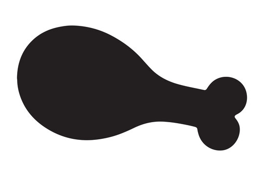 Silhouette of a leg of lamb or beef on a white background for food illustration [Converted].eps