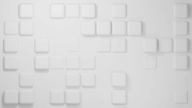 Shape 3d white boxes abstract geometric bg able to loop endless 4k