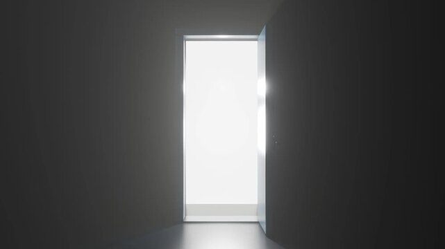 Open close door black white shine beam lights bg able to loop endless 4k