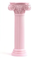 Obraz premium Pink Greek ancient column pillar architecture greek.