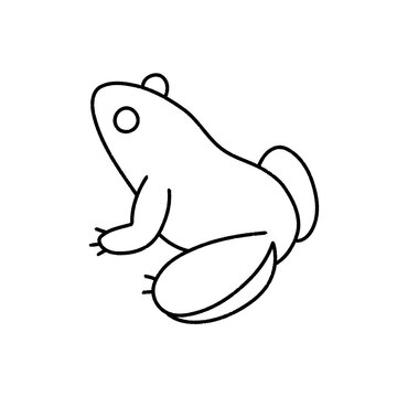 Cute Frog Cartoon Vector Line Art Illustration Outline