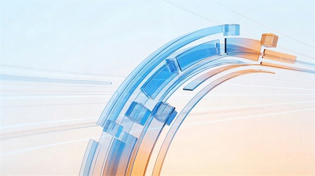 Futuristic Cityscape 3D render digital illustration abstract composition interconnected lines futuristic