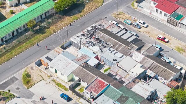 Townships of Cape Town South Africa from the air.