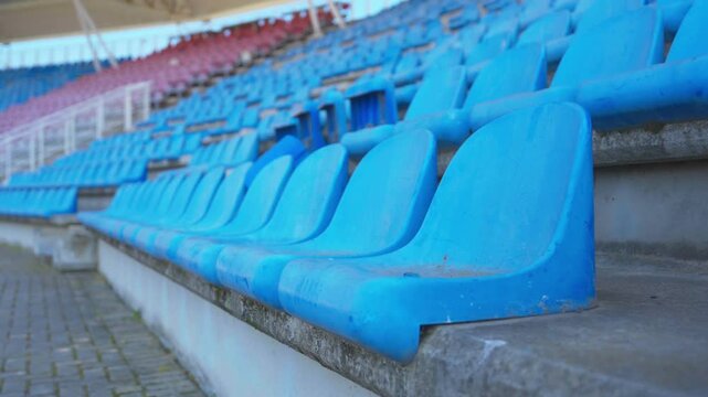Rows of seats at a stadium in Cape Town, South Africa