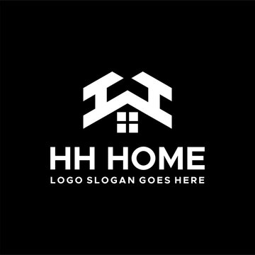 HH Home real estate logo vector image