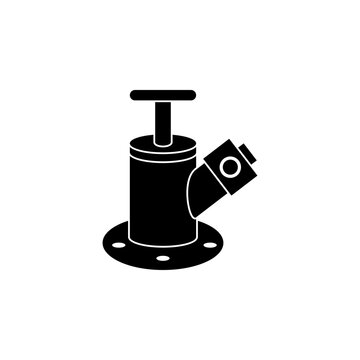 This is a minimalist vector illustration of a Single Head Hydrant Valve icon, featuring a simple, clean, and solid glyph style. The icon can be used as a symbol, sign, or logo.