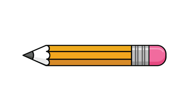 Yellow wooden pencil with pink eraser vector