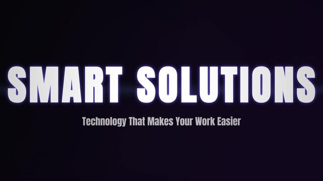 Smart Solutions Animated Kinetic Typography Text Title Motion Graphic, Dark Tech Background Motion Template for Business Media