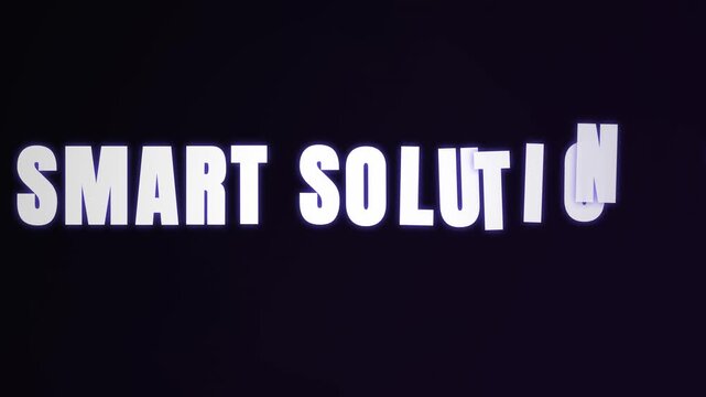Animated Smart Solution text typography, kinetic corporate typography title reveal, modern business solution motion graphic for presentations