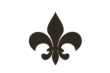 Fleur de Lis symbol isolated on transparent background, classic heraldic emblem vector graphic element © Mohammad