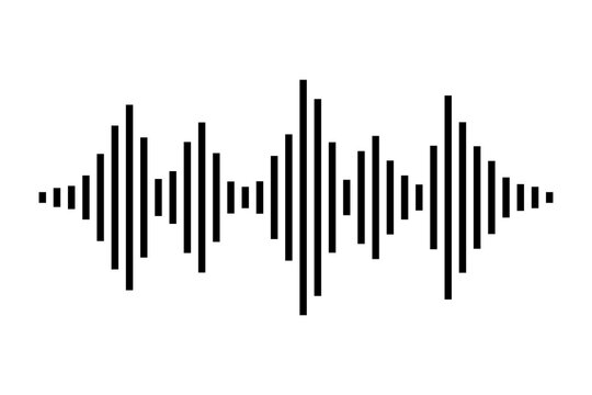 Sound wave audio frequency isolated on transparent background, digital waveform graphic element for music and technology design projects